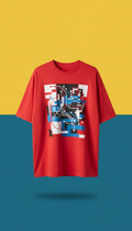 Electric Red Oversized Graphic T-Shirt